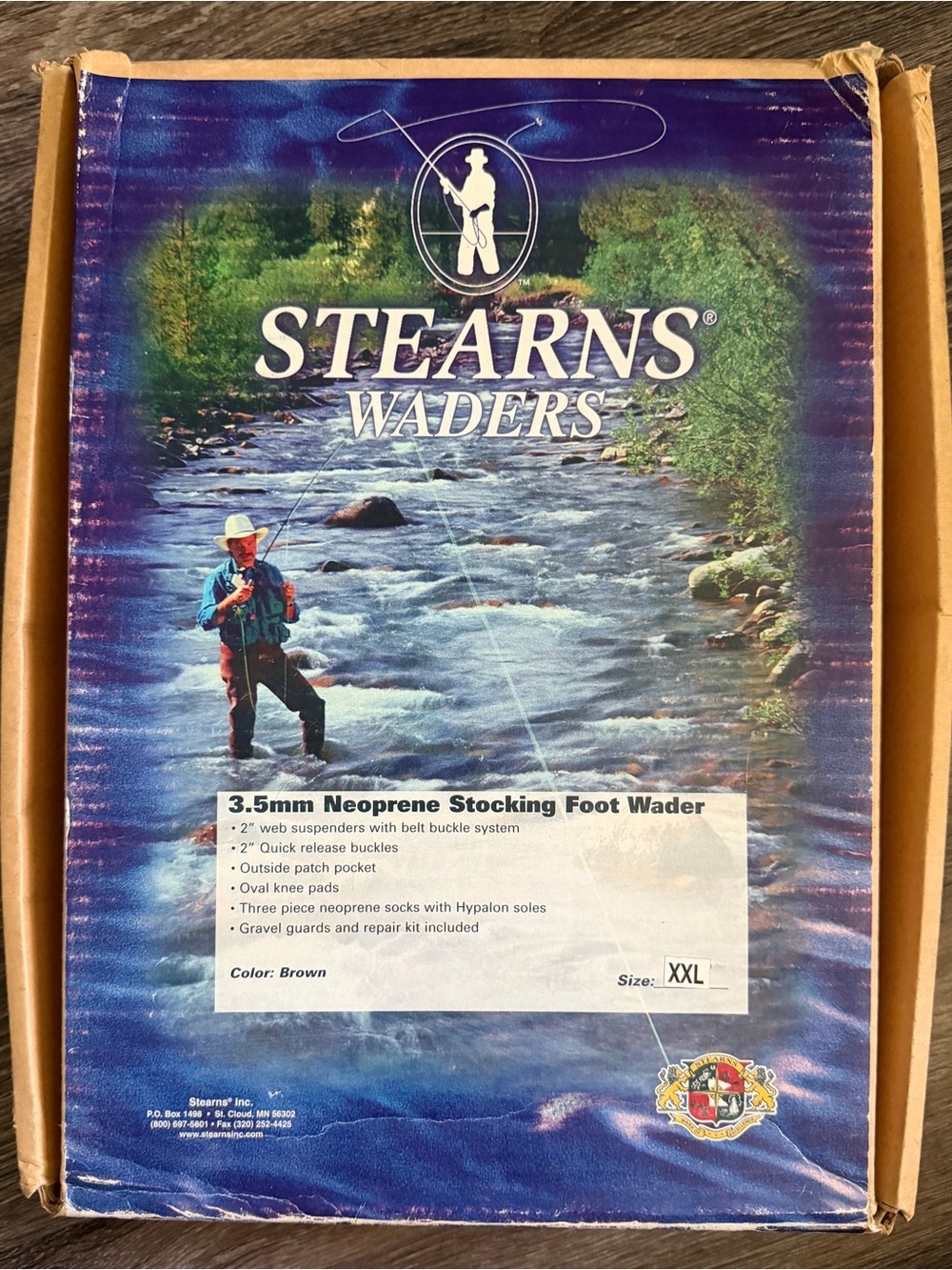 Stearns Brown 3.5mm Neoprene Stocking Foot Wader - XXL